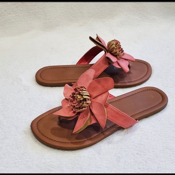 Capelli New York Pink Floral PU Leather Sandals, Size 7-7.5 - Picture 9 of 15